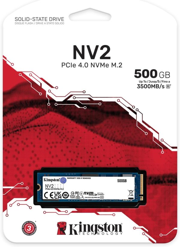 M2 SSD - Kingston NV2 M.2 2280 500GB NVMe PCIe 4.0 Internal SSD