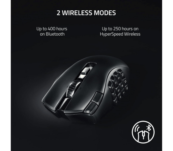 მაუსი - Razer Mouse Naga V2 Pro, USB-A/WL/BT, black - Image 2
