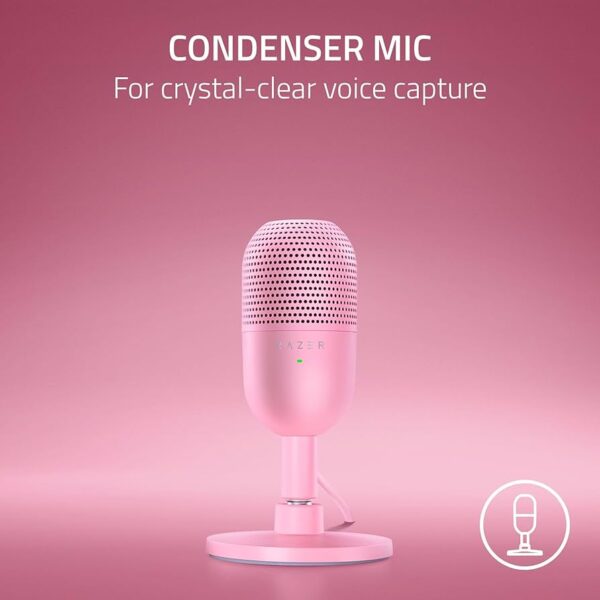 მიკროფონი - Razer gaming microphone Seiren V3 Mini, Omni, USB-A, 1.2m, quartz - Image 2
