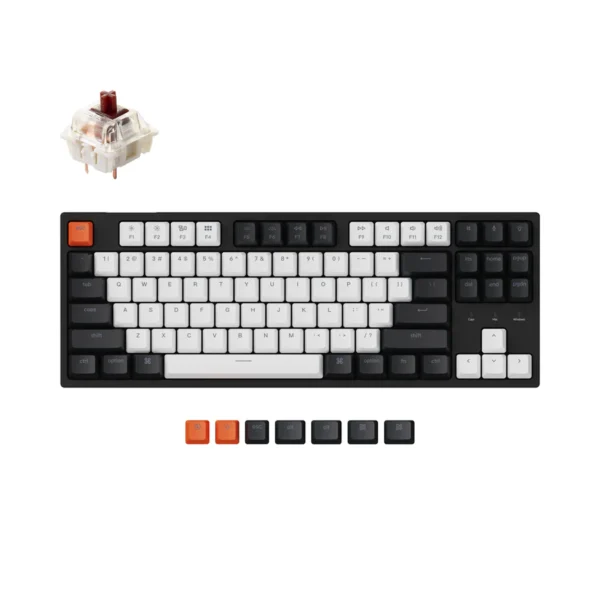 კლავიატურა - Keychron C1 87 Key Gateron RGB Hot-Swap Brown Switch (Black)