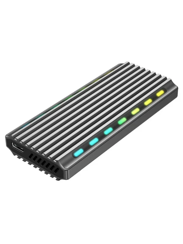 მყარი დისკის ყუთი: - Gembird EE2280-U3C-03 USB 3.1 enclosure for M.2 NVMe Drives Backlighted Aluminum