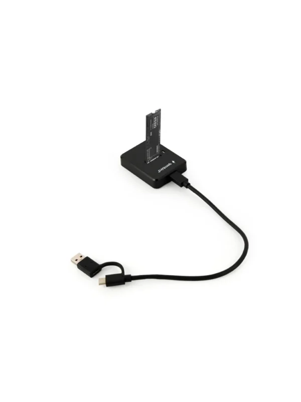 მყარი დისკის დოქ სადგური - Gembird DD-U3M2 Desktop USB Type-C M.2 SATA & NVME SSD drive docking station black