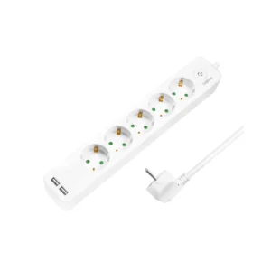 დენის ადაპტორი - Logilink LPS249U Socket Outlet 5-Way + Switch + 2xUSB-A 1.5m White