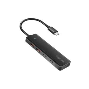 USB ჰაბი - Logilink UA0412 Ultra-slim USB-C Hub 4-ports 2xUSB3.2/2xUSB-C Black