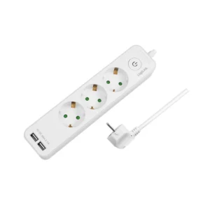 დენის ადაპტორი - Logilink LPS248U Socket Outlet 3-Way + Switch + 2xUSB-A 1.5m White