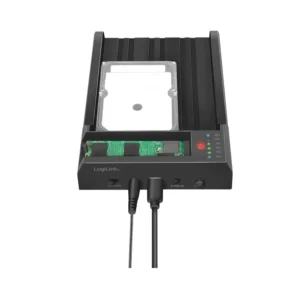 მყარი დისკის დოქ სადგური - Logilink QP0031 USB 3.2 Gen 2 Quickport 2-Bay for SATA HDD/SSD and M.2 NVMe SSD