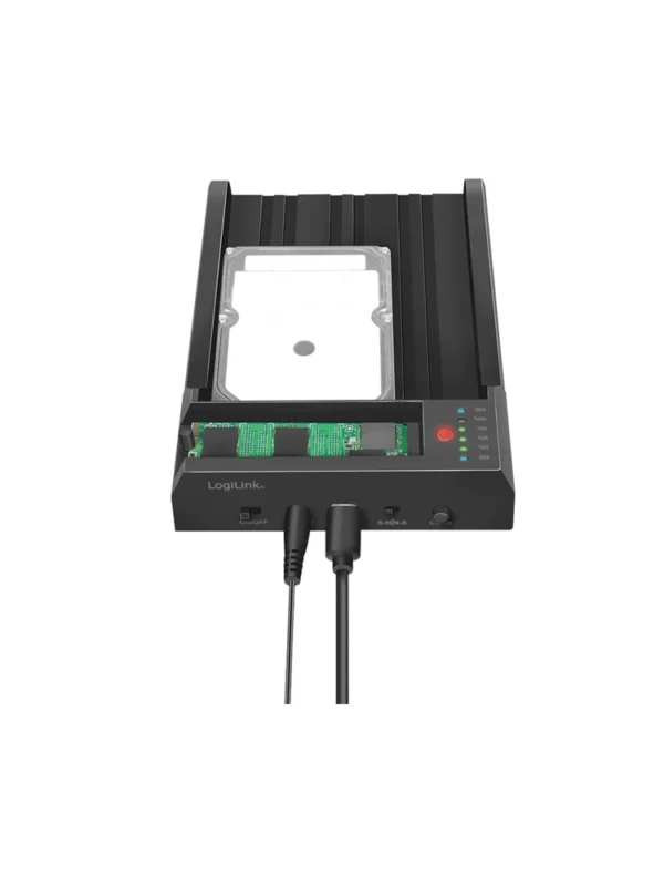 მყარი დისკის დოქ სადგური - Logilink QP0031 USB 3.2 Gen 2 Quickport 2-Bay for SATA HDD/SSD and M.2 NVMe SSD