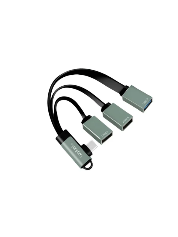 ადაპტერი - Logilink UA0361 USB-C Hub, 90° USB-C plug to 2x USB