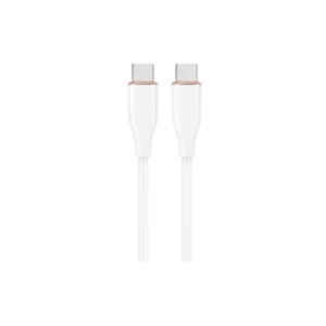 კაბელი - Gembird CC-USB2S-CMCM-1.5M-w Premium silicon Type-C Power Delivery (PD) charging & data cable 1.5m White