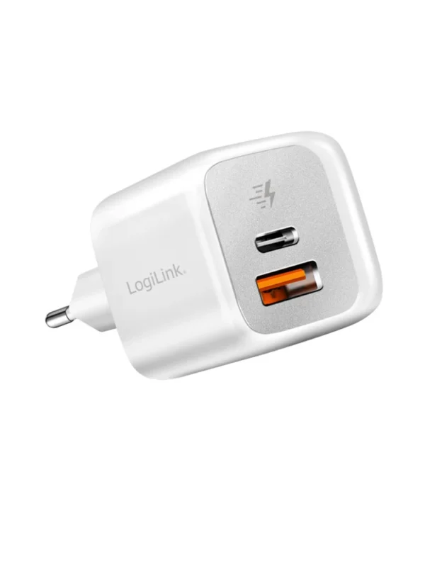 დამტენი - Logilink PA0320SB Dual USB charger set 1x USB-C 1x USB-A 20W white