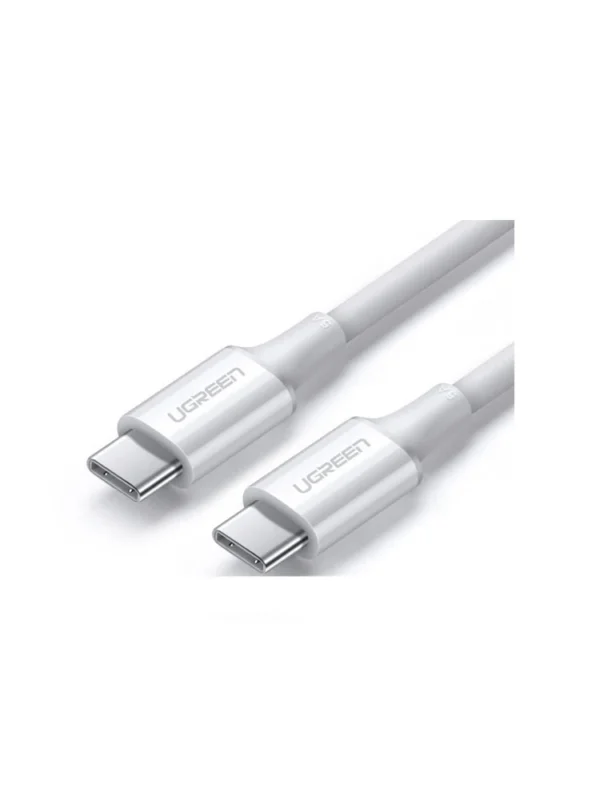 USB კაბელი UGREEN US300 (60551) USB2.0 Type-C to Type-C Male Cable 100W, 1m, White