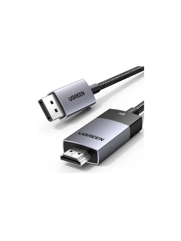 ვიდეო კაბელი UGREEN DP115 (80397), 8K, DisplayPort to HDMI, 2m, Grey