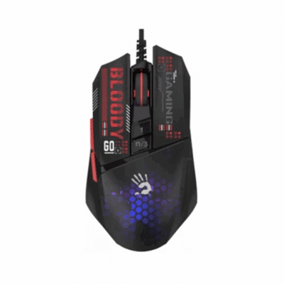 A4tech W60 Max Mini Lightweight RGB Gaming Mouse Black