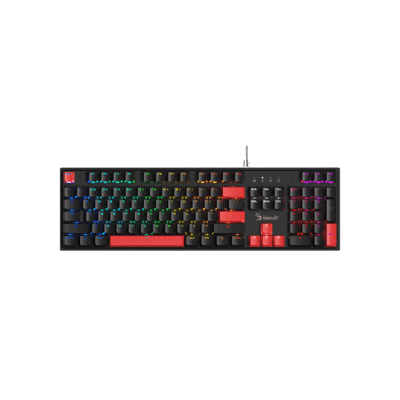 At Home A4tech Bloody S510R RGB Mechanical Gaming Keyboard Brown Switch US Layout Fire Black