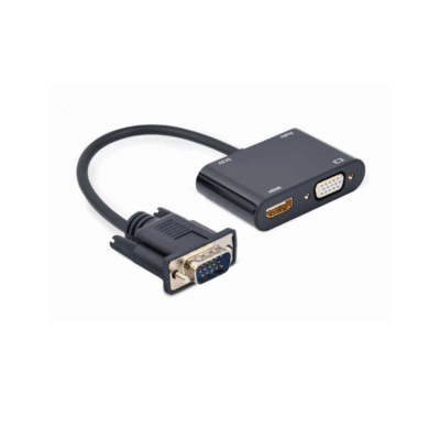 Gembird A-VGA-HDMI-02 VGA to HDMI + VGA adapter cable 0.15m Black
