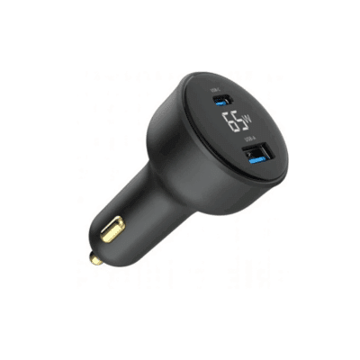 Gembird TA-UC-AC2PD65LCD-CAR-01 2-port USB Car Fast Charger USB-C PD LCD 65W Black