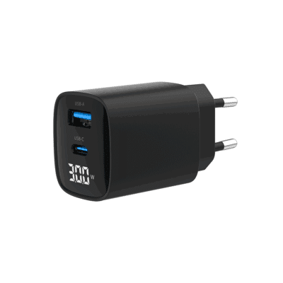 Gembird TA-UC-PDQC30LCD-BK-01 2-port 30W USB Fast Charger LCD Black