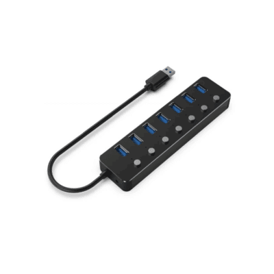 Gembird UHB-U3P7P-01 7-port USB3.1 hub with switches (Black)