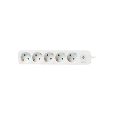 Logilink LPS246 Socket Outlet 5-Way + Switch 1.5m White