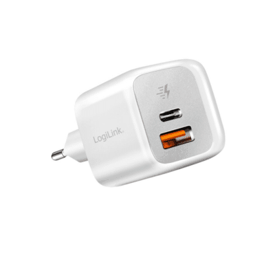 Logilink PA0320SB Dual USB charger set 1x USB-C 1x USB-A 20W white