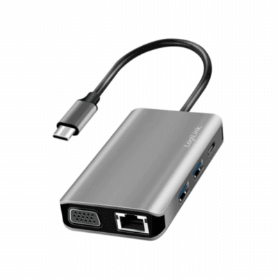 Logilink UA0410 USB 3.2 Gen 1 docking station USB-C 7 ports PD anthracite