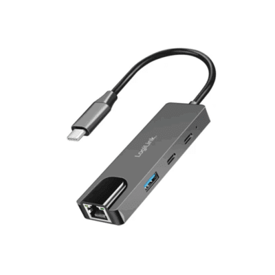 Logilink UA0432 USB 3.2 Hub 3-port with 2.5G Gigabit Ethernet Adapter Space Grey