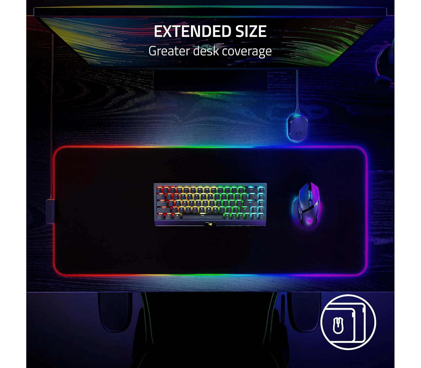 Razer Mouse Pad Strider Chroma RGB XXL (900x370x4mm) black - Image 3