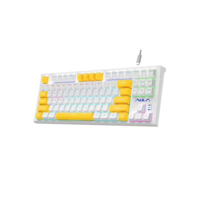 AULA F3032 LED Wired Gaming Mechanical Keyboard White (Red Switch)
