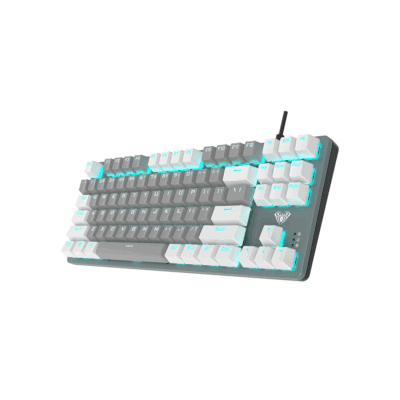 AULA F3287 RGB Wired Gaming Mechanical Keyboard Grey/White keycaps (Blue Switch)