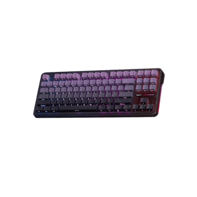 At Home AULA F87pro Rechargeable Wireless Mechanical Keyboard side-engraved keycaps Gradient purple (Gray wood switch V4)