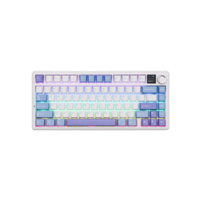 AULA F75MAX Gasket Wireless Mechanical Keyboard White/Blue/Purple (Reaper Switch)