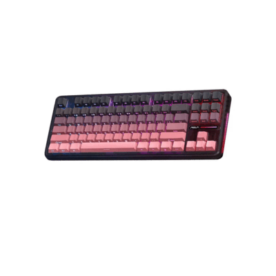 AULA F87pro Rechargeable Wireless Mechanical Keyboard side-engraved keycaps Black/Pink gradient (Kayhua Intelligent Switch)