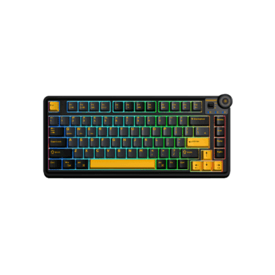 AULA AU75 Gasket Wireless Mechanical Keyboard Black/GrayYellow (Star Vector Switch)