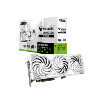 ASUS Graphic Card GeForce RTX 5070 TI 16GB GDDR7 OC TUF-RTX5070TI-O16G-BTF-WHITE