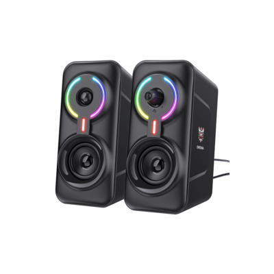 Onikuma L6 Gaming Speaker Black (Wired Compact Desktop Speakers LED/RGB Lighting)