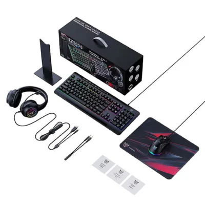 Onikuma TZ5008 5-in-1 Gaming Combo Set Black (Bundle Kit: Headset + Keyboard + Mouse + Mousepad + Extra Accessory)