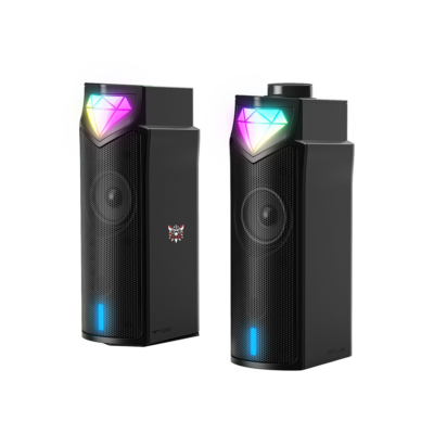 Onikuma L1 Gaming Speaker Black (Wired Compact Desktop Speakers LED/RGB Lighting)