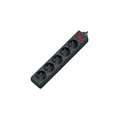 Defender Surge Protector 5 Sockets Power Extension Strip 10A Capacity 1.8m Cable Length