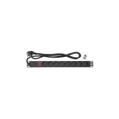 KINGDA KD-PDU-GM-1U-P8 19″ Rack PDU 1U Horizontal 8× Schuko Outlets