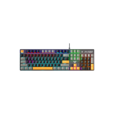 AULA S500 Wired Mechanical Zoned RGB Blue Switch Black/Grey/Yellow