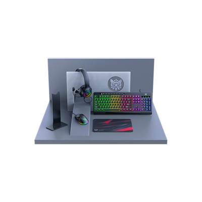 Onikuma TZ5006 5-in-1 Gaming Combo Set Black (Bundle Kit Headset + Keyboard + Mouse + Mousepad + Extra Accessory)