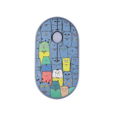 2E MF300 PETS:CATS Silent Wireless Mouse Bluetooth / 2.4GHz Wireless 1600 DPI Silent Clicks Blue