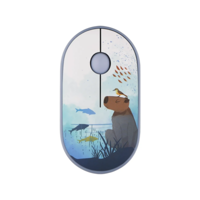 2E MF300 CAPYBARA:SWIM Silent Wireless Mouse Bluetooth / 2.4GHz Wireless 1600 DPI Silent Clicks Blue