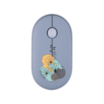 2E MF300 FLORA:MALLOW Silent Wireless Mouse Bluetooth / 2.4GHz Wireless 1600 DPI Silent Clicks Blue