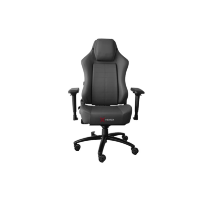 Vertex Imperion Gaming Chair Black Leather Adjustable Armrests Lumbar & Headrest Support