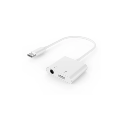 Gembird A-CM-3.5FP-01 Audio adapter cable USB Type-C to 3.5mm+power socket White