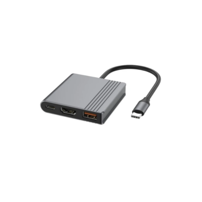 Gembird A-CM-COMBO3-05 USB Type-C 3-in-1 multi-port Adapter Space Grey