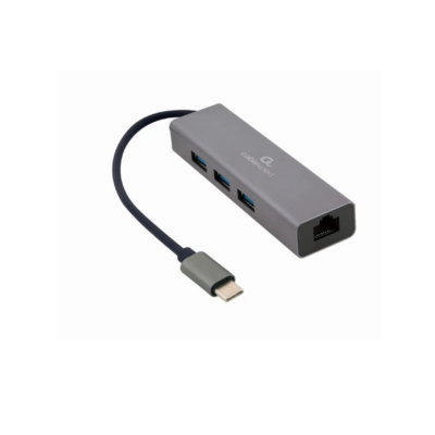 Gembird A-CMU3-LAN-01 USB-C Gigabit network adapter with 3-port USB 3.1