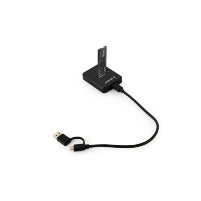 Gembird DD-U3M2 Desktop USB Type-C M.2 SATA & NVME SSD drive docking station black