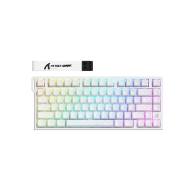 Attack Shark Keyboard magnetic R82 HE 8KHz 82key Hall Effect Magnetic Switch USB-A EN RGB white contour line